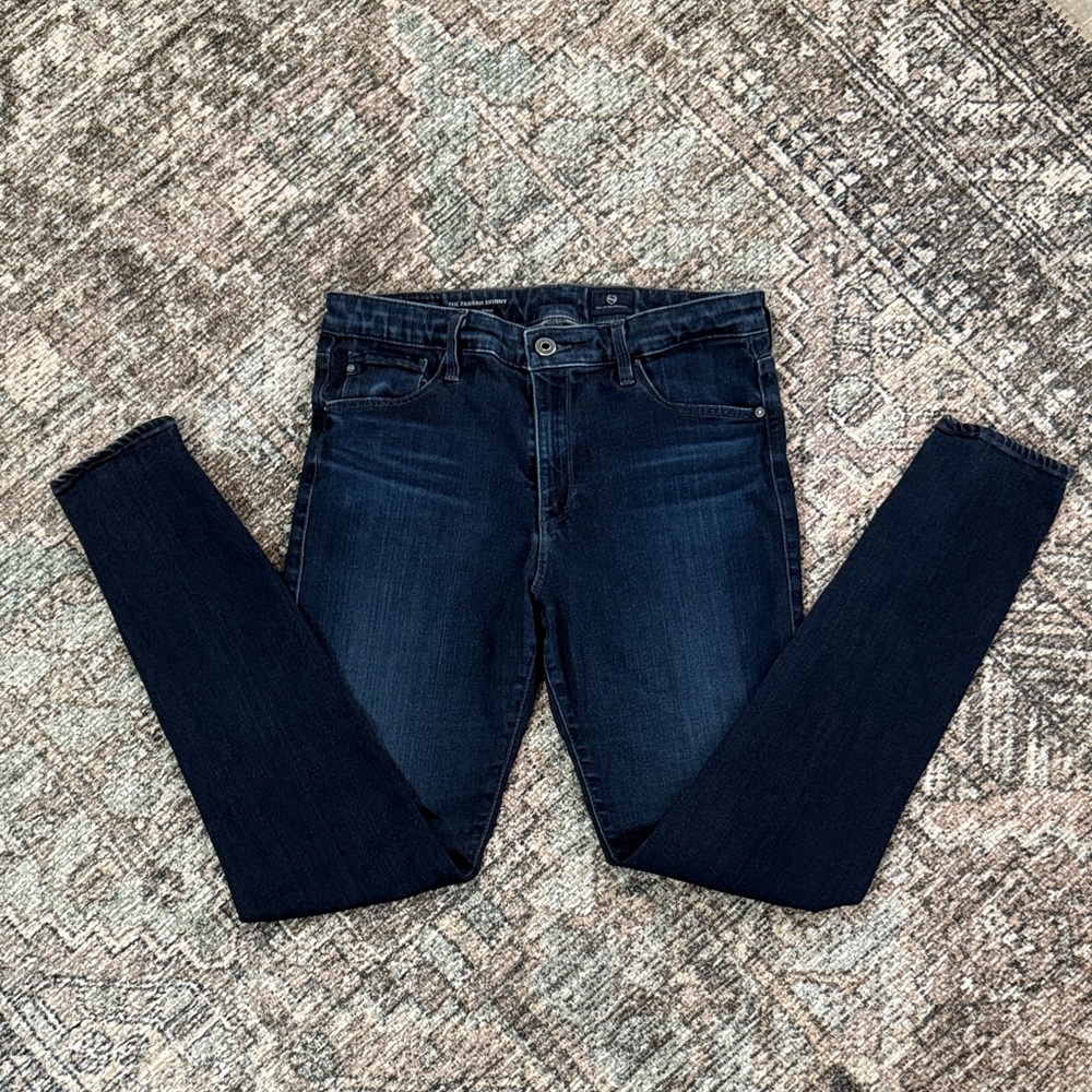 AG Adriano Goldschmied Dark Blue The Farrah Skinny Jeans Highrise - Picture 2 of 8